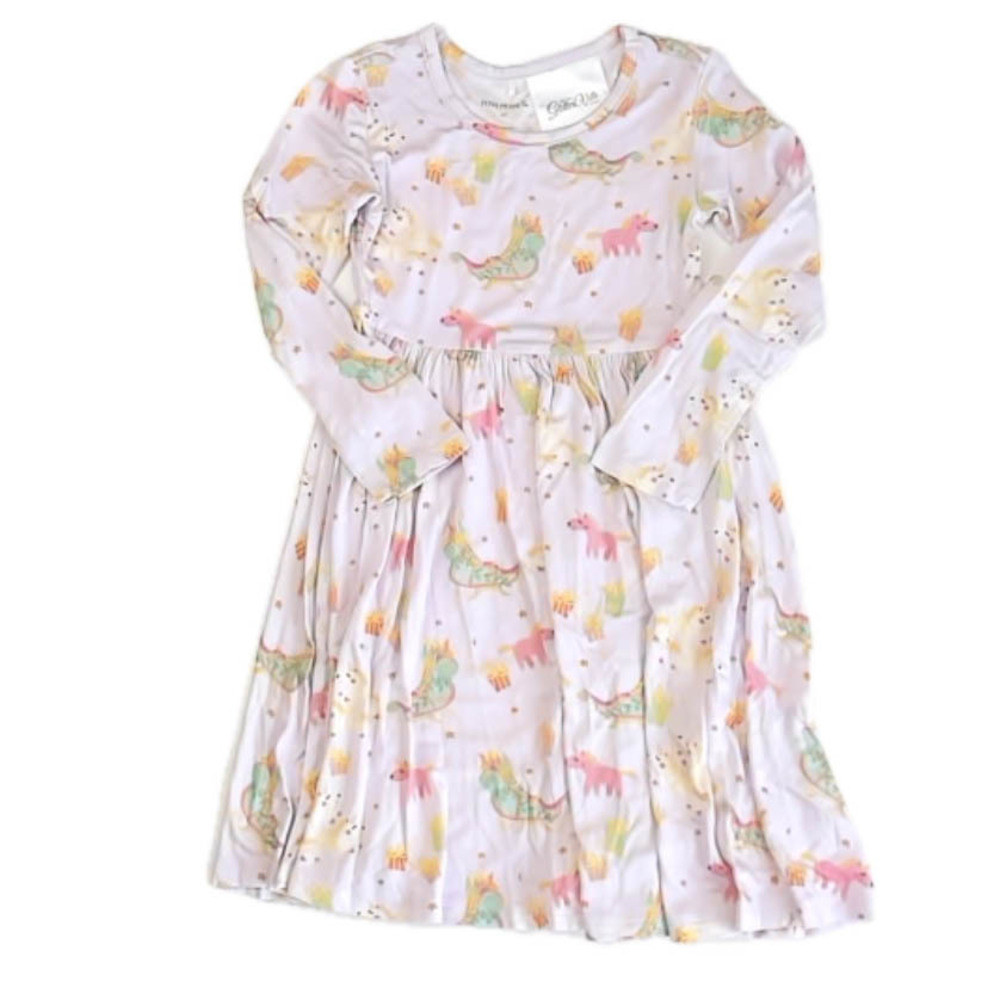Posh Peanut Girls Pink Unicorn Dress size: 4T - Picture 1 of 1